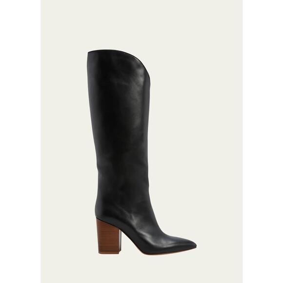 Gabriela Hearst Shoes - Gabriela Hearst Black Cora Calfskin Leather Knee-High Boots EU 37 Riding Style